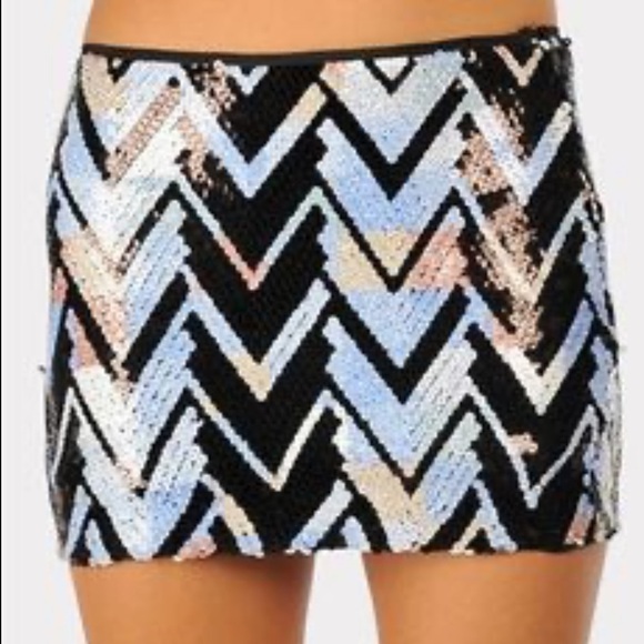 MUSTARD SEED | Sequin Chevron Skirt - Picture 1 of 3